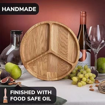 Puidust poolitatud õhtusöögitaldrik akaatsiapuust taldrik majapidamise õhtusöögitaldrik kõrge iluväärtusega beebialus elutoa laua suupisted kuivatatud puuviljataldrik