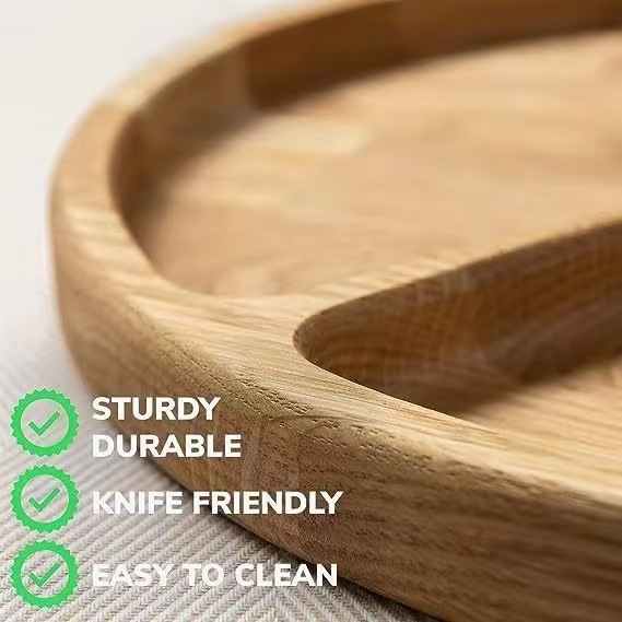 Puidust poolitatud õhtusöögitaldrik akaatsiapuust taldrik majapidamise õhtusöögitaldrik kõrge iluväärtusega beebialus elutoa laua suupisted kuivatatud puuviljataldrik