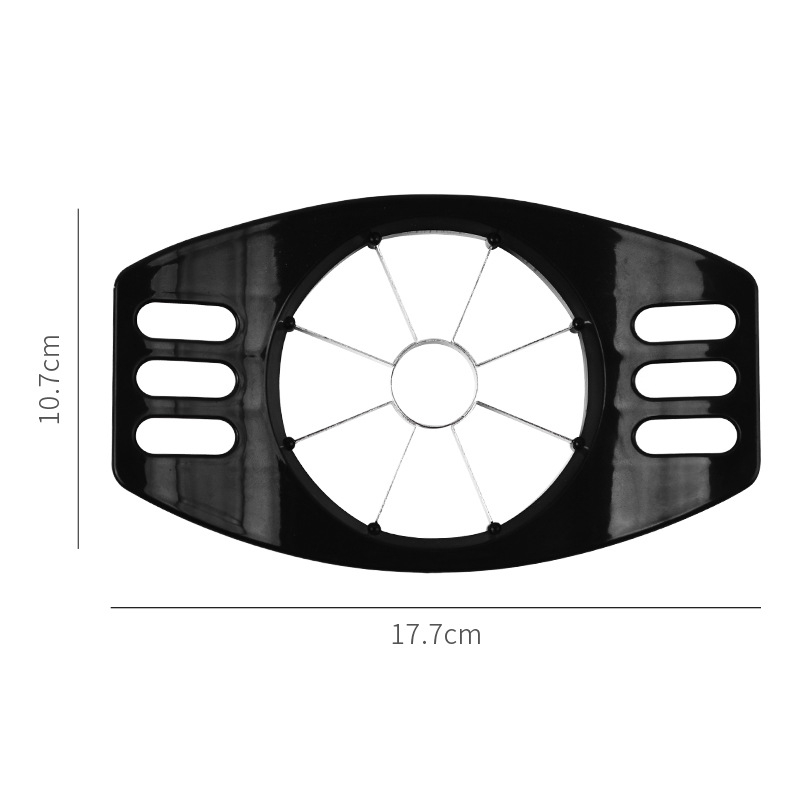 Sandėlyje yra obuolių pjaustyklė iš nerūdijančio plieno, obuolių pjaustytuvas, vaisių atskyrimo daliklis, buitinis virtuvės įtaisas
