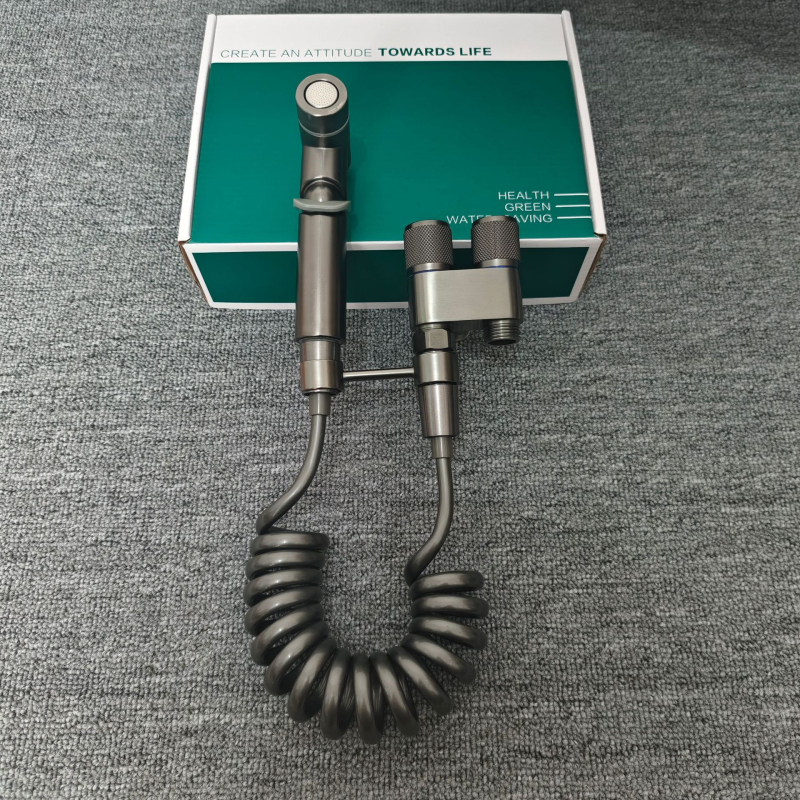 Изцяло меден тоалетен компаньон от неръждаема стомана, промивен пистолет за тоалетна, кран, биде, тоалетна, баня, високо налягане, един в два изхода