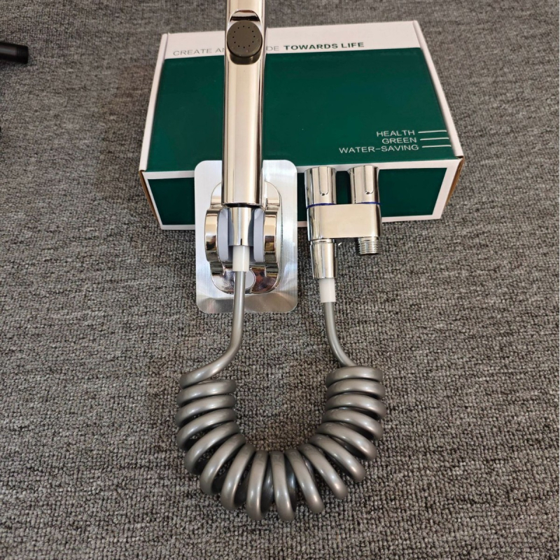 Изцяло меден тоалетен компаньон от неръждаема стомана, промивен пистолет за тоалетна, кран, биде, тоалетна, баня, високо налягане, един в два изхода