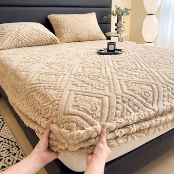 Tarpvalstybinis europietiško stiliaus žieminis sutirštintas raižytas vilnos lovos užtiesalas, žakardo bokšto vilnos lovos užtiesalas, „Simmons“ čiužinio apsauginis užvalkalas užsienio prekybai