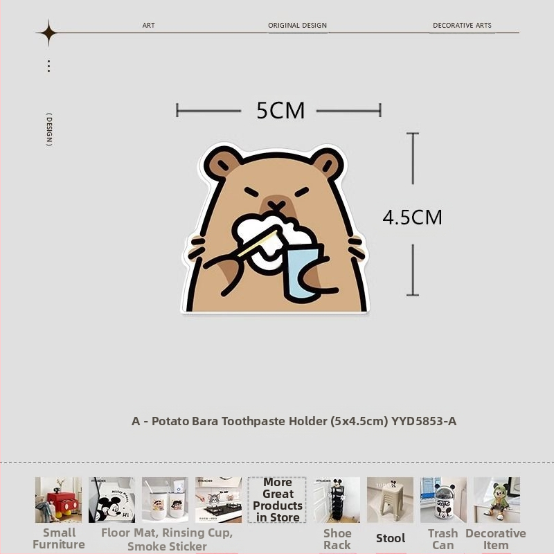 Kūrybingos poros vonios kambario neperforuotas dantų šepetėlių laikiklis, laikymo lentynėlė, mielas dantų laikymo dantų pastos laikiklis, veido valiklio laikiklis