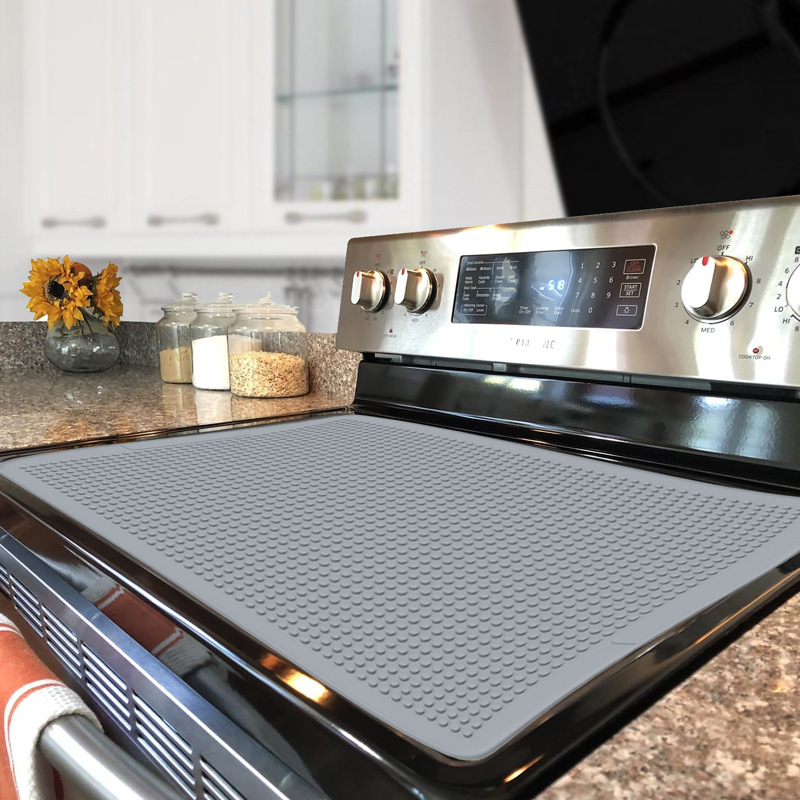 Трансгранична едрова голяма силиконова подложка за индукционна печка, устойчива на висока температура, проста подложка за отцеждане, подложка за маса, защитна подложка за индукционна печка