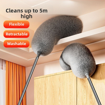 Dulkių šalinimas plunksnų šluostė dulkių šlavimo lazerinė dulkės elektrostatinis teleskopinis buitinis voratinklio lubų valymo artefaktas