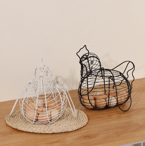 Buitinis kiaušinių konteineris tuščiaviduris krepšelis geležinis paprastas laikymo krepšelis namų apyvokos virtuvė svetainė kiaušinių narvelio laikymo lentynėlė