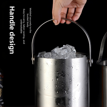 Кофа за лед от неръждаема стомана, кофа за лед, преносима кофа за бира, бар, KTV, изолация за бира и шампанско, кофа за лед, кофа от неръждаема стомана