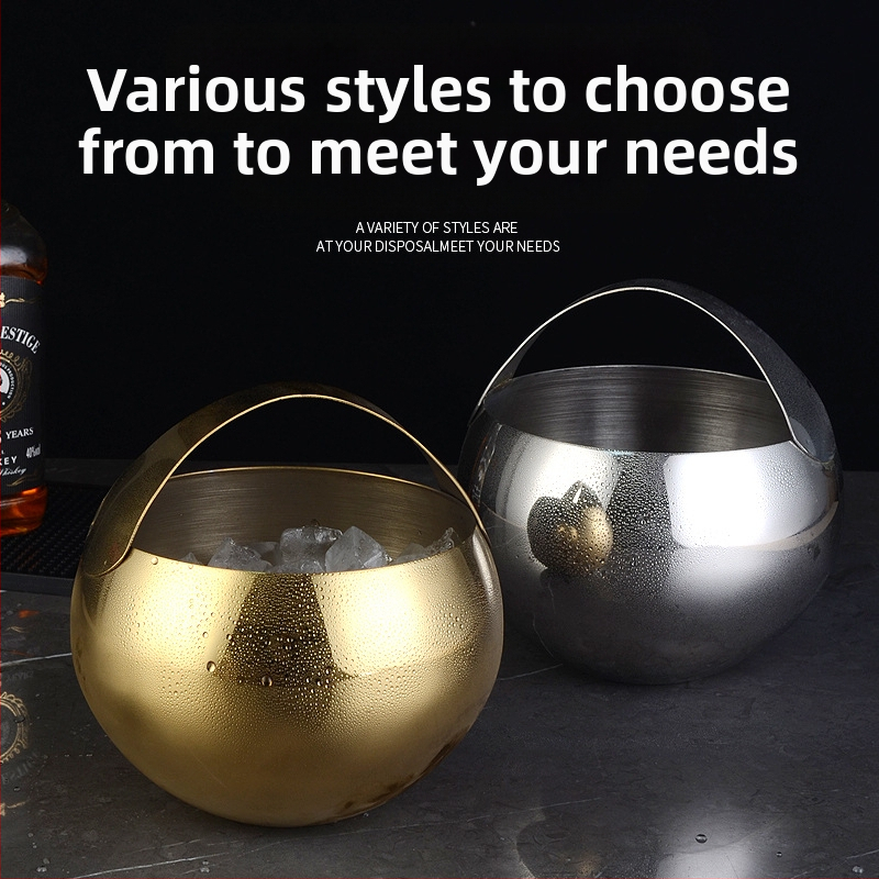 Кофа за лед от неръждаема стомана, кофа за лед, преносима кофа за бира, бар, KTV, изолация за бира и шампанско, кофа за лед, кофа от неръждаема стомана