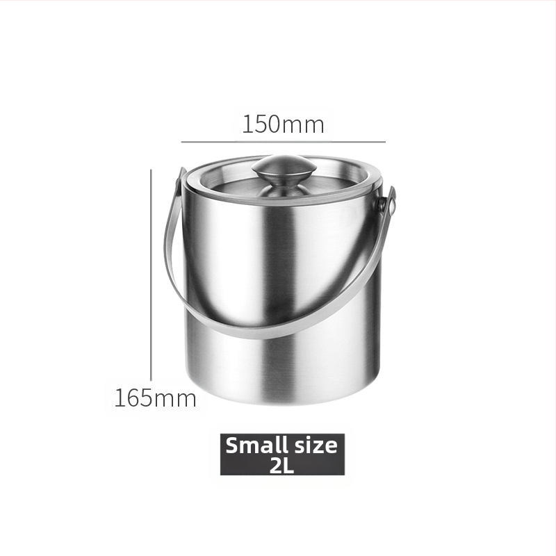 Кофа за лед от неръждаема стомана, кофа за лед, преносима кофа за бира, бар, KTV, изолация за бира и шампанско, кофа за лед, кофа от неръждаема стомана