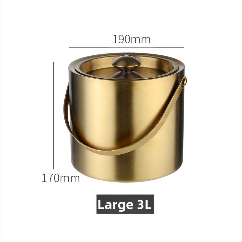 Кофа за лед от неръждаема стомана, кофа за лед, преносима кофа за бира, бар, KTV, изолация за бира и шампанско, кофа за лед, кофа от неръждаема стомана