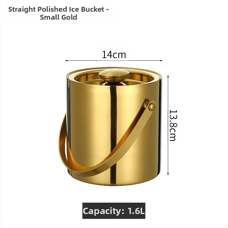Кофа за лед от неръждаема стомана, кофа за лед, преносима кофа за бира, бар, KTV, изолация за бира и шампанско, кофа за лед, кофа от неръждаема стомана