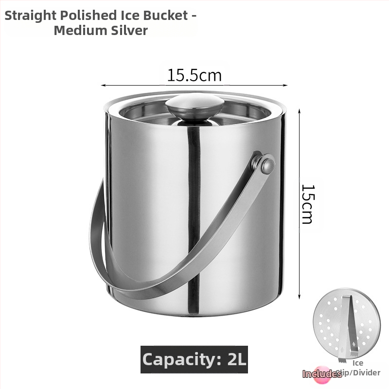 Кофа за лед от неръждаема стомана, кофа за лед, преносима кофа за бира, бар, KTV, изолация за бира и шампанско, кофа за лед, кофа от неръждаема стомана
