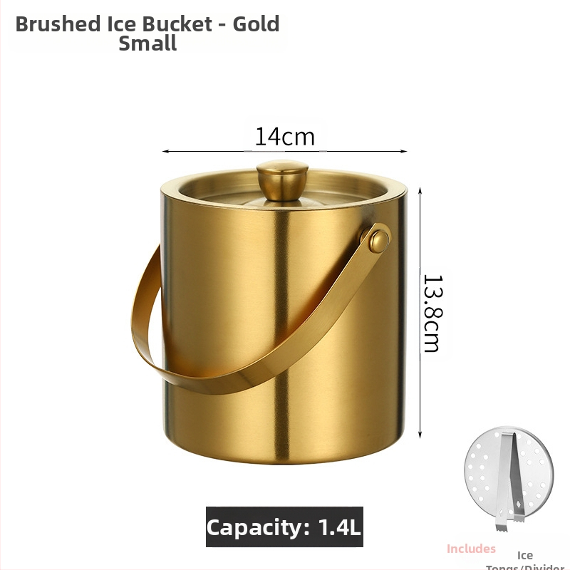 Кофа за лед от неръждаема стомана, кофа за лед, преносима кофа за бира, бар, KTV, изолация за бира и шампанско, кофа за лед, кофа от неръждаема стомана