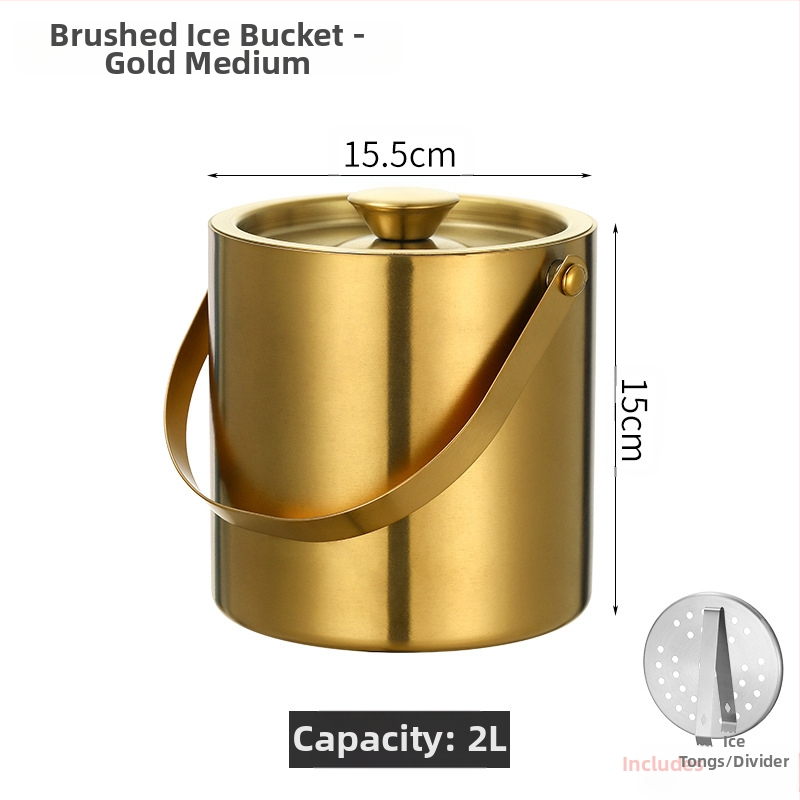Кофа за лед от неръждаема стомана, кофа за лед, преносима кофа за бира, бар, KTV, изолация за бира и шампанско, кофа за лед, кофа от неръждаема стомана