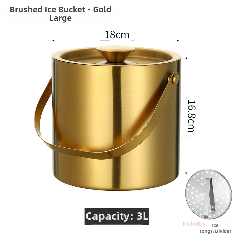 Кофа за лед от неръждаема стомана, кофа за лед, преносима кофа за бира, бар, KTV, изолация за бира и шампанско, кофа за лед, кофа от неръждаема стомана