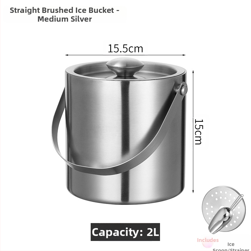 Кофа за лед от неръждаема стомана, кофа за лед, преносима кофа за бира, бар, KTV, изолация за бира и шампанско, кофа за лед, кофа от неръждаема стомана