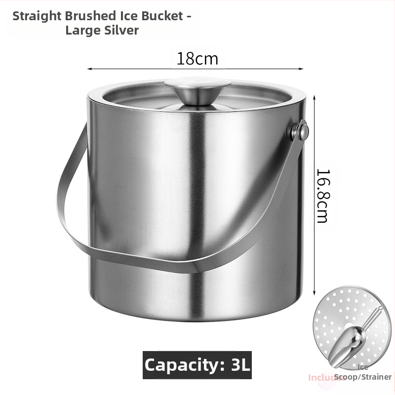 Кофа за лед от неръждаема стомана, кофа за лед, преносима кофа за бира, бар, KTV, изолация за бира и шампанско, кофа за лед, кофа от неръждаема стомана