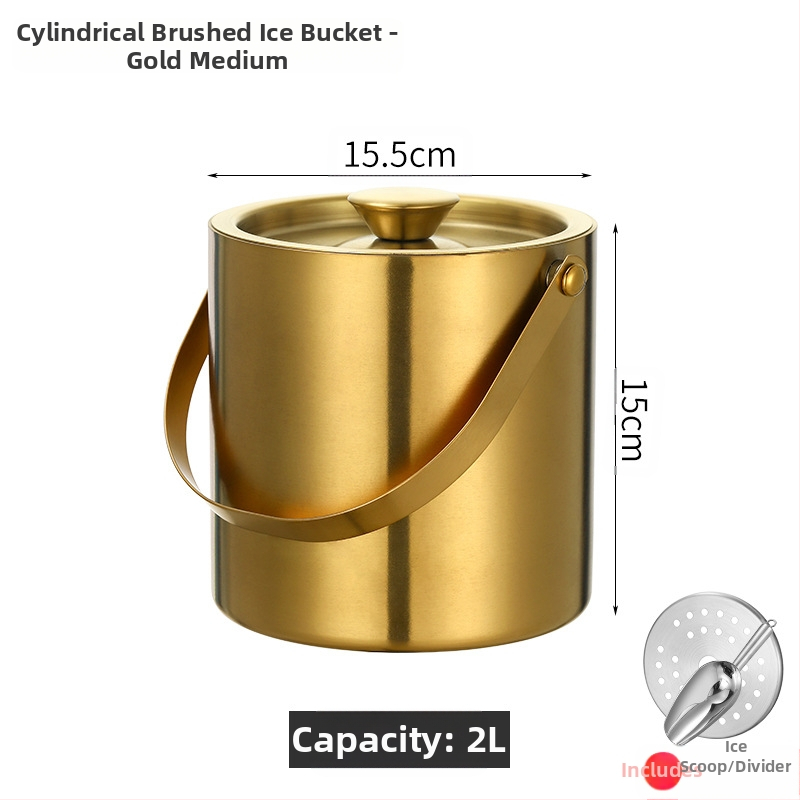Кофа за лед от неръждаема стомана, кофа за лед, преносима кофа за бира, бар, KTV, изолация за бира и шампанско, кофа за лед, кофа от неръждаема стомана