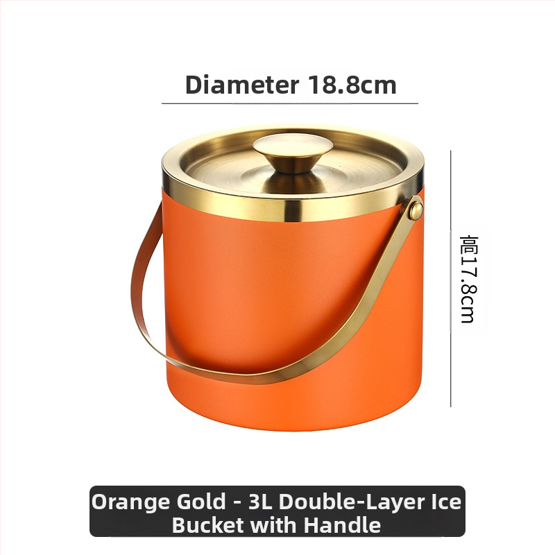 Кофа за лед от неръждаема стомана, кофа за лед, преносима кофа за бира, бар, KTV, изолация за бира и шампанско, кофа за лед, кофа от неръждаема стомана