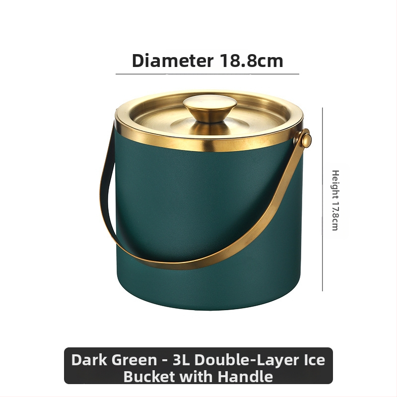 Кофа за лед от неръждаема стомана, кофа за лед, преносима кофа за бира, бар, KTV, изолация за бира и шампанско, кофа за лед, кофа от неръждаема стомана