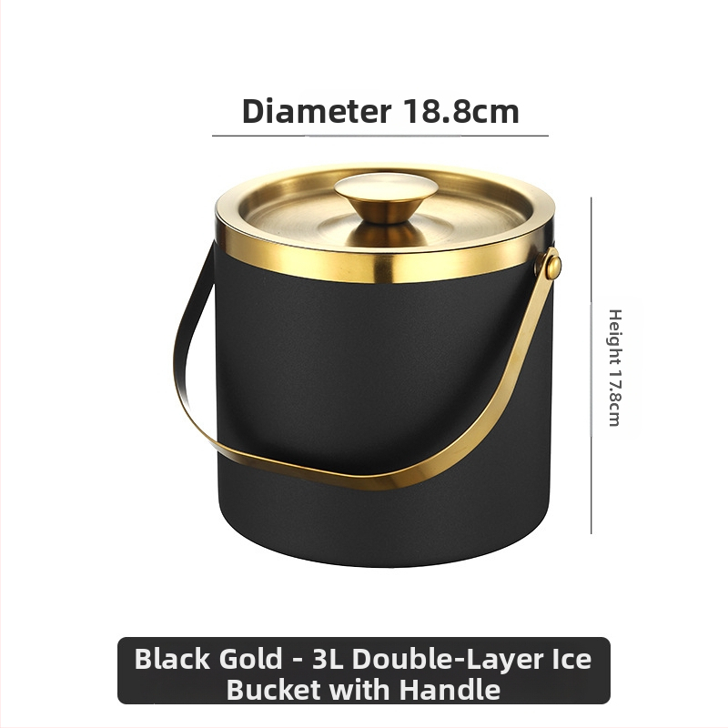 Кофа за лед от неръждаема стомана, кофа за лед, преносима кофа за бира, бар, KTV, изолация за бира и шампанско, кофа за лед, кофа от неръждаема стомана