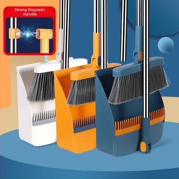 Magnetinė stora sulankstoma šluota, šiukšliadėžės rinkinys, kombinuotas buitinis grindų šepetys, trijų funkcijų, taupanti vietą