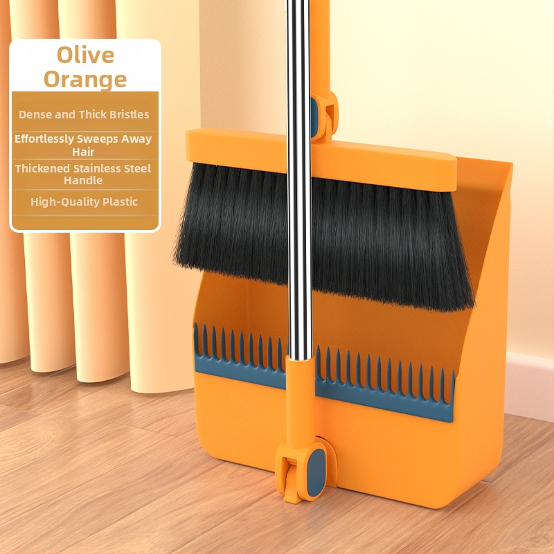 Magnetinė stora sulankstoma šluota, šiukšliadėžės rinkinys, kombinuotas buitinis grindų šepetys, trijų funkcijų, taupanti vietą