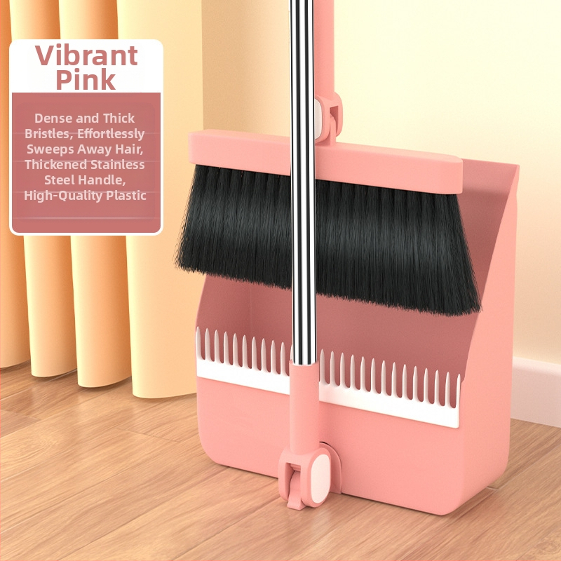 Magnetinė stora sulankstoma šluota, šiukšliadėžės rinkinys, kombinuotas buitinis grindų šepetys, trijų funkcijų, taupanti vietą