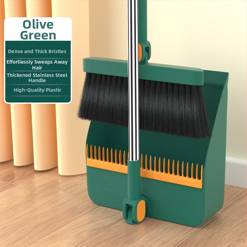 Magnetinė stora sulankstoma šluota, šiukšliadėžės rinkinys, kombinuotas buitinis grindų šepetys, trijų funkcijų, taupanti vietą