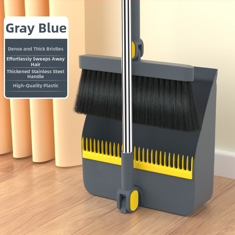 Magnetinė stora sulankstoma šluota, šiukšliadėžės rinkinys, kombinuotas buitinis grindų šepetys, trijų funkcijų, taupanti vietą