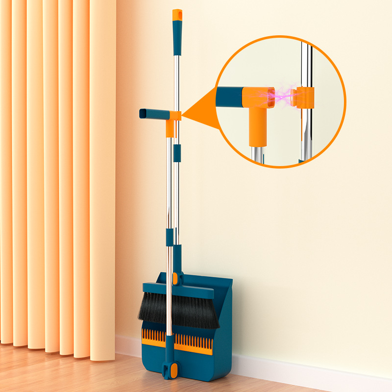 Magnetinė stora sulankstoma šluota, šiukšliadėžės rinkinys, kombinuotas buitinis grindų šepetys, trijų funkcijų, taupanti vietą