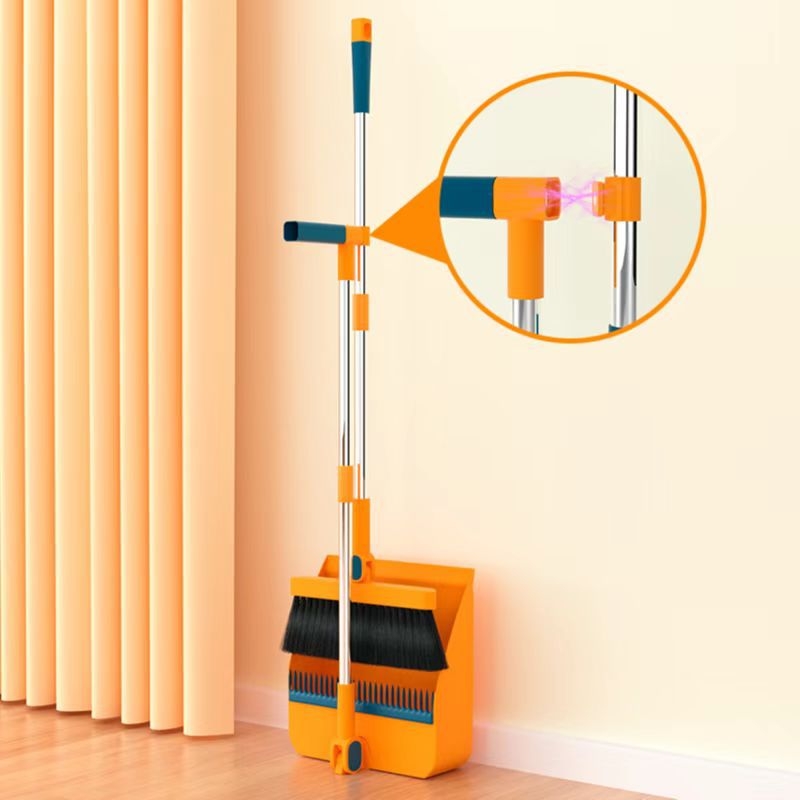 Magnetinė stora sulankstoma šluota, šiukšliadėžės rinkinys, kombinuotas buitinis grindų šepetys, trijų funkcijų, taupanti vietą