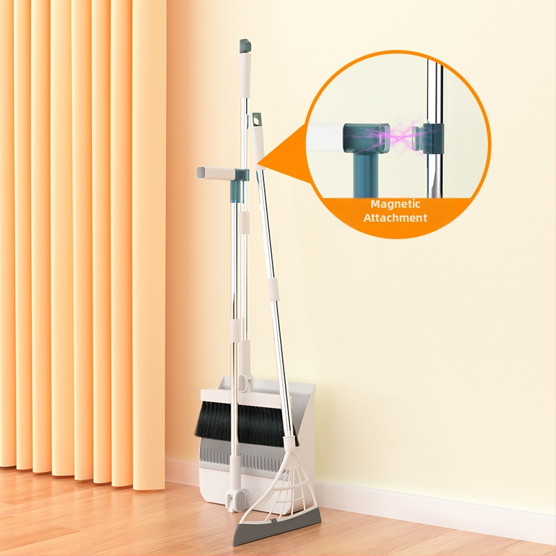 Magnetinė stora sulankstoma šluota, šiukšliadėžės rinkinys, kombinuotas buitinis grindų šepetys, trijų funkcijų, taupanti vietą