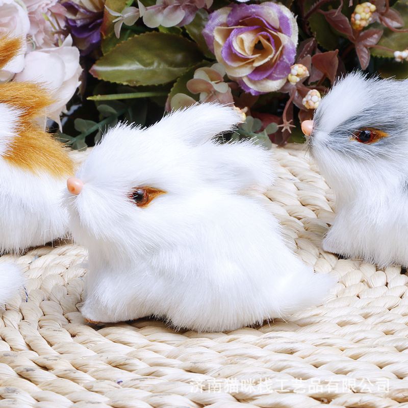 Simuliacinis zuikio butiko mini rinkinys, keturi triušiai, aukštos klasės rankų darbo amatai, papuošalai, dovanos, gimtadienio dovanos, didmeninė prekyba