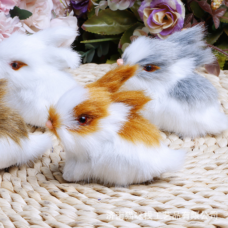 Simuliacinis zuikio butiko mini rinkinys, keturi triušiai, aukštos klasės rankų darbo amatai, papuošalai, dovanos, gimtadienio dovanos, didmeninė prekyba