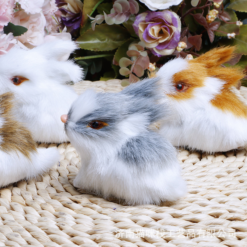 Simuliacinis zuikio butiko mini rinkinys, keturi triušiai, aukštos klasės rankų darbo amatai, papuošalai, dovanos, gimtadienio dovanos, didmeninė prekyba