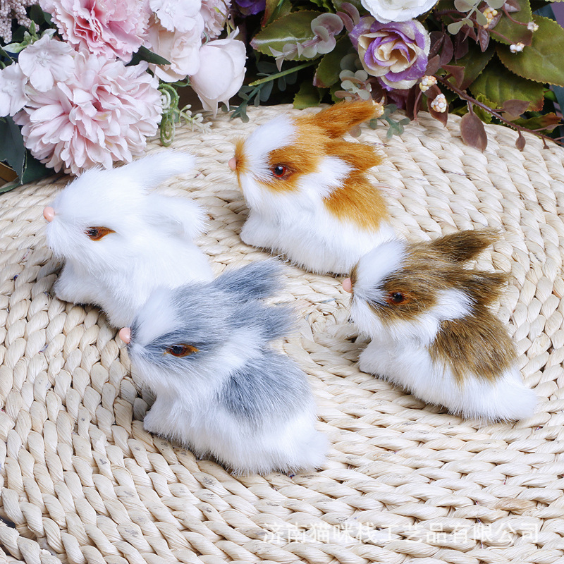 Simuliacinis zuikio butiko mini rinkinys, keturi triušiai, aukštos klasės rankų darbo amatai, papuošalai, dovanos, gimtadienio dovanos, didmeninė prekyba