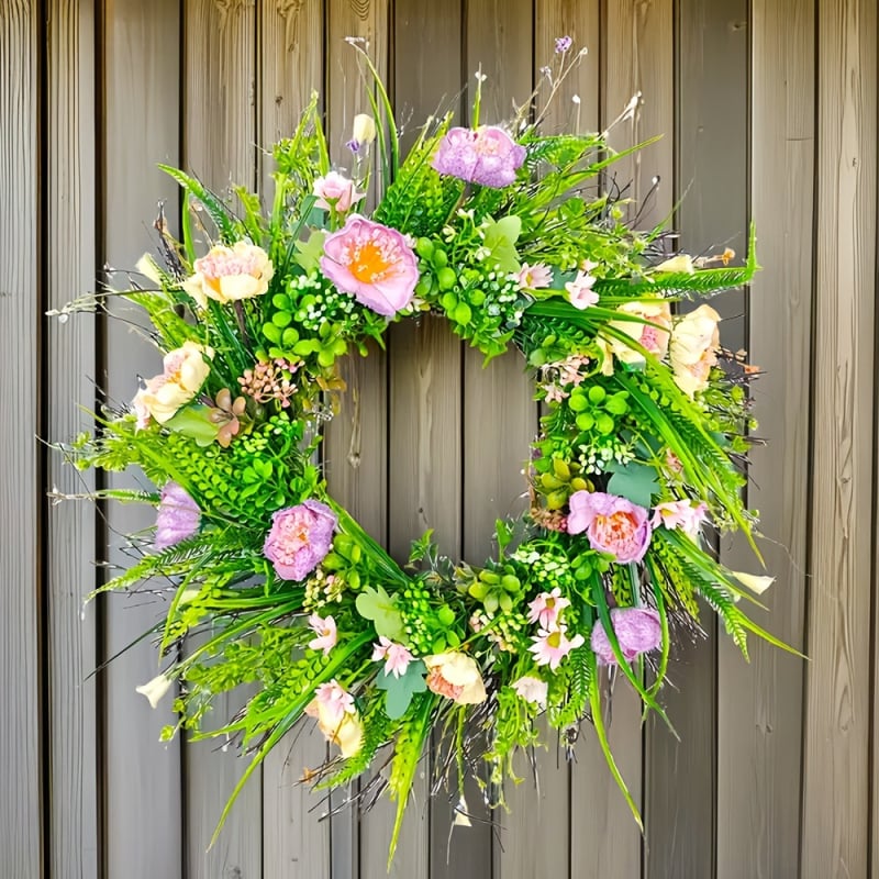 Pārrobežu Amazones pavasara vainags Teksasas savvaļas ziedu vainags Pavasara un vasaras vainags Mājas dārza rotājums