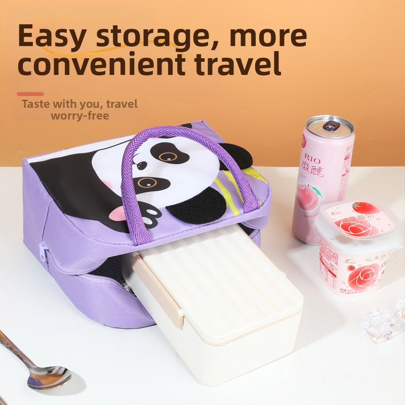 Анимационна триизмерна чанта за обяд с кутия за обяд, детска преносима чанта за обяд с чанта за хранене за офис работници, чанта за обяд, сладка чанта за пътуване до работа