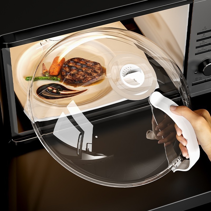 Mikrolaineahju küttekate, pritsmekate, kõrge temperatuurikindel õlikate, kuuma toidu kate, toidukvaliteediga plast, läbipaistev ja nähtav