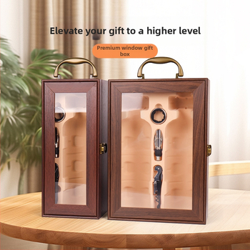 Κατασκευαστής κουτιών συσκευασίας υψηλής ποιότητας, κουτιών δώρου κρασιού με παράθυρο, κουτιών κρασιού σε απόθεμα, χονδρικής πώλησης κουτιών δώρου υψηλής ποιότητας, κατάλληλα για Penfolds κρασιού