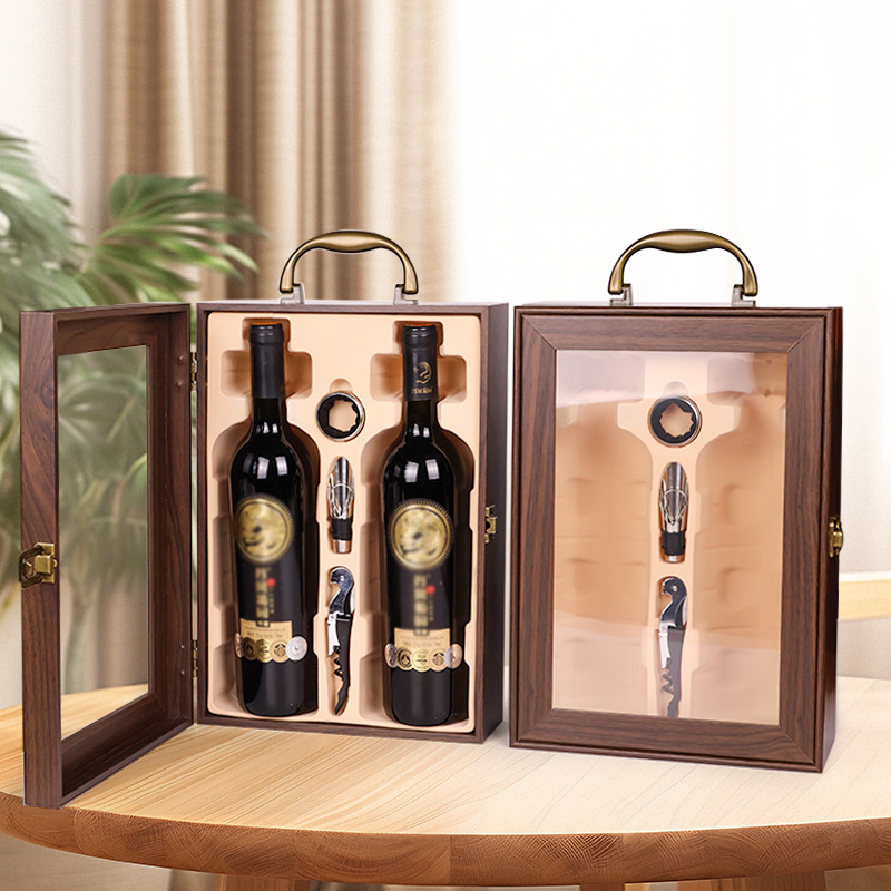 Κατασκευαστής κουτιών συσκευασίας υψηλής ποιότητας, κουτιών δώρου κρασιού με παράθυρο, κουτιών κρασιού σε απόθεμα, χονδρικής πώλησης κουτιών δώρου υψηλής ποιότητας, κατάλληλα για Penfolds κρασιού