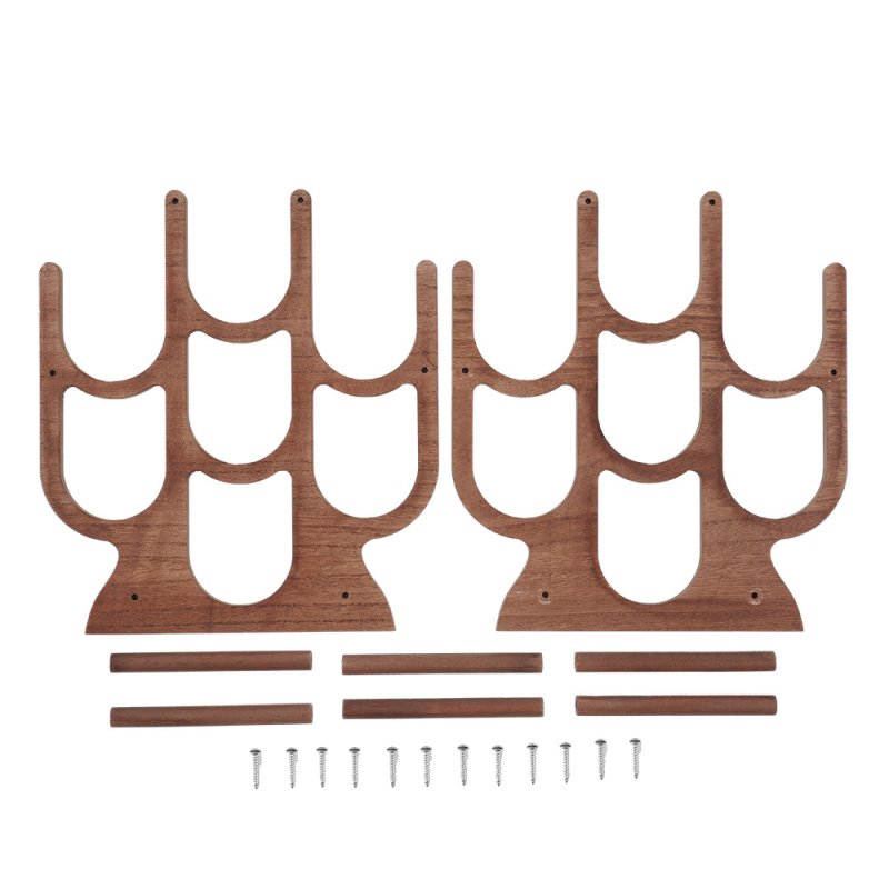 Uus 7-auguline punase veini riiul kaldus mitmekihiline majapidamispuidust baarirestorani vertikaalne kaunistustega veiniriiul