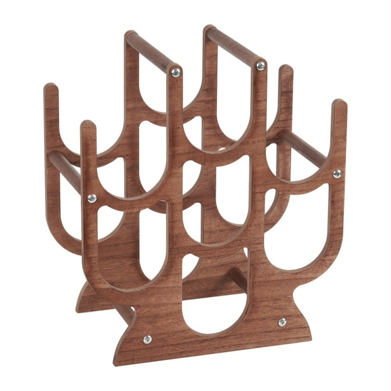 Uus 7-auguline punase veini riiul kaldus mitmekihiline majapidamispuidust baarirestorani vertikaalne kaunistustega veiniriiul