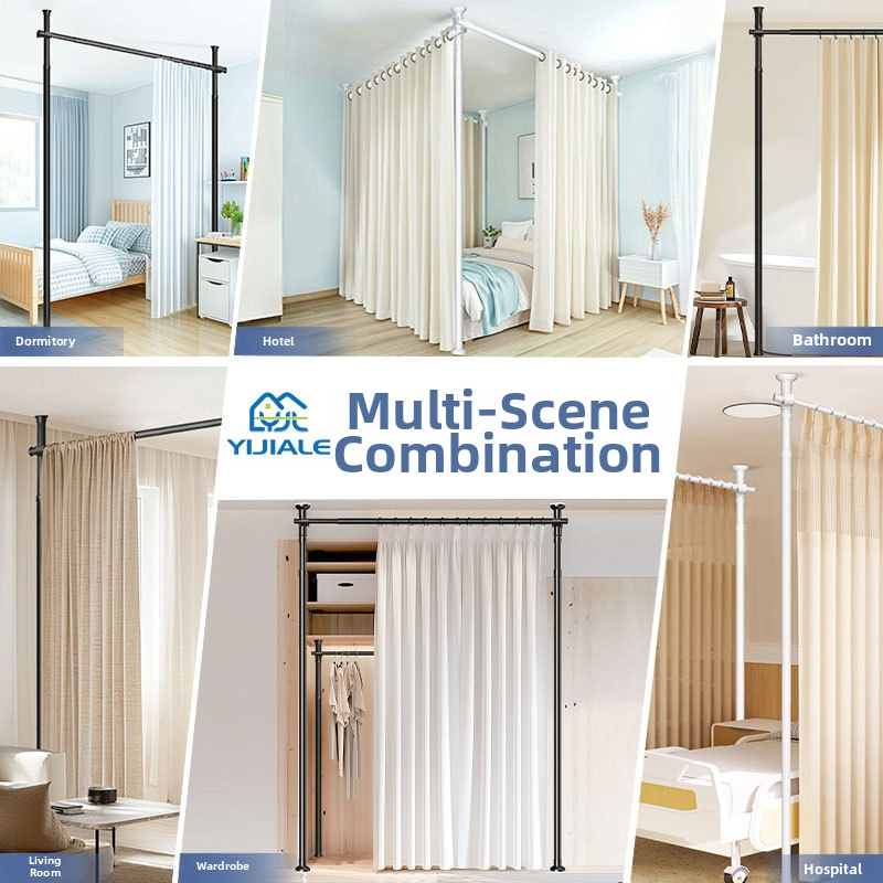 Неперфорирана завеса за спалня, преграда за легло, завеса за врата, стая под наем, входна платнена завеса за салон за красота, U-образна L-образна завеса за вътрешна употреба