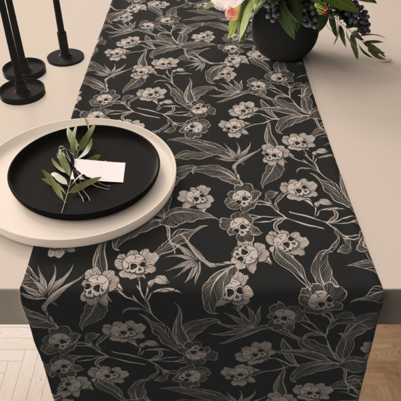 Stalo vėliavėlė, Helovino gotikinė kaukolės spauda, miegamojo restorano pokylių lauko dekoracija, „AliExpress“, „Amazon“, tarpvalstybinis