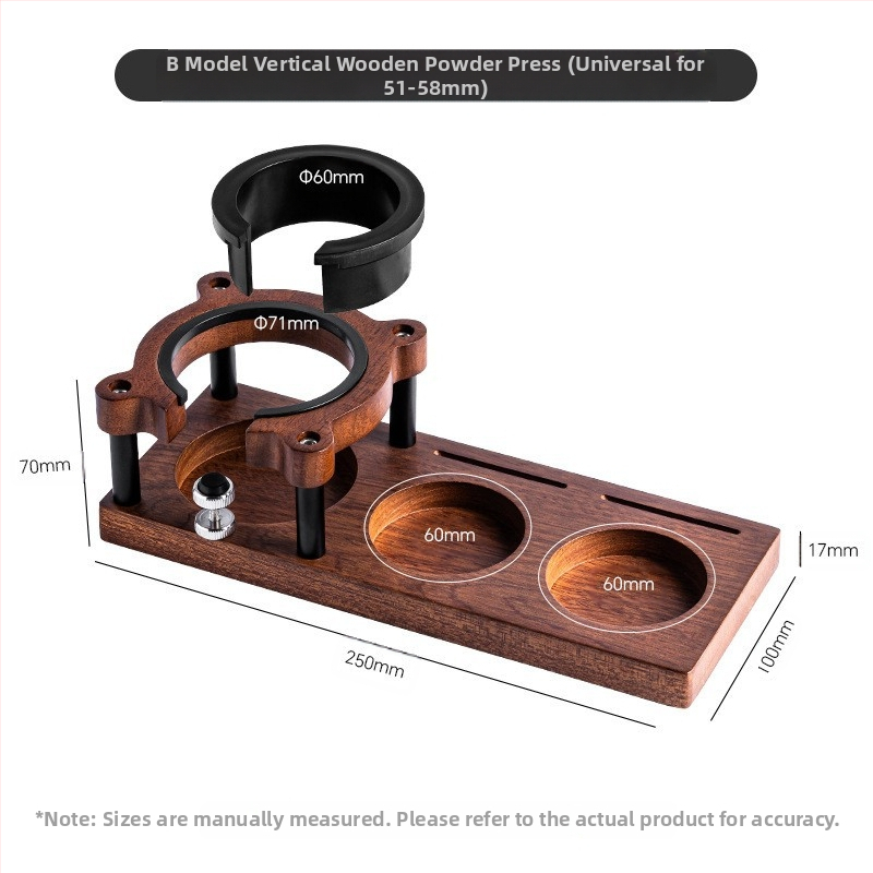 Kohvipulbri hoidik täispuidust täidise hoidik 51-58mm universaalne pulbripadi espressomasina toetav seade pulbri hoidik