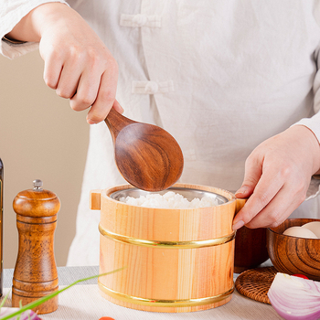 Φυλλάδιο από ξύλο ακακίας, αντικολλητικό τηγάνι, σουρωτήρι, κουτάλι ρυζιού, μακριά λαβή, ανακάτεμα, καρυκεύματα, μαγείρεμα, ζεστό δοχείο, κουτάλι σούπας