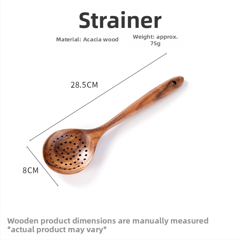 Φυλλάδιο από ξύλο ακακίας, αντικολλητικό τηγάνι, σουρωτήρι, κουτάλι ρυζιού, μακριά λαβή, ανακάτεμα, καρυκεύματα, μαγείρεμα, ζεστό δοχείο, κουτάλι σούπας