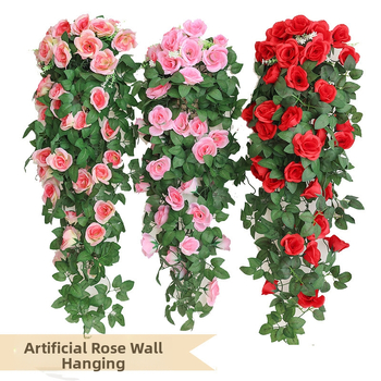 Simulatsioon roosist rotangist seinale riputatav kunstlille rotangist elutoa seinakaunistus roheline taim lagi siseruumides torust seinale riputatav lillekunst